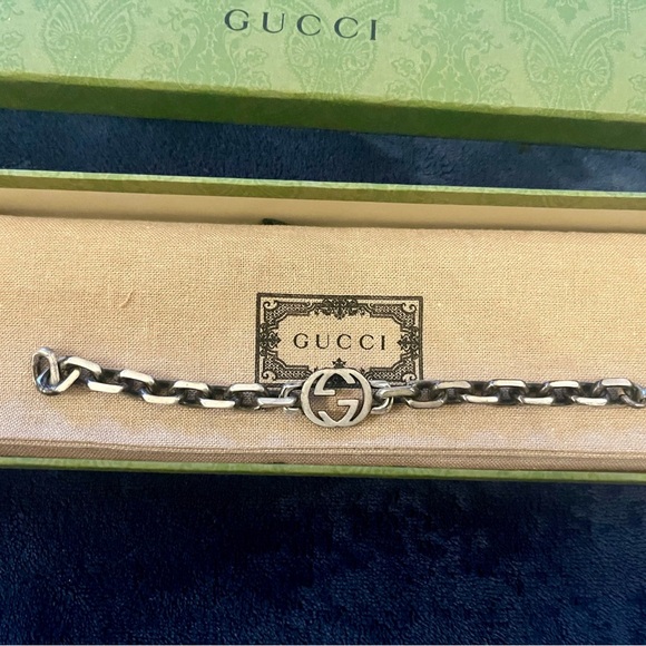 Authentic Gucci distressed .925 Sterling Silver 8.0 in bracelet. Made in Italy! - Picture 6 of 12